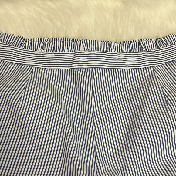 J. Crew | Blue Seersucker Ruffle High Waisted Shorts - Picture 8 of 8